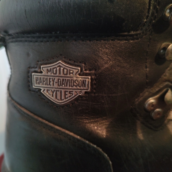 Harley Davidson Dipstick 81610 Black Leather Motorcycle Boots women’s  Sz. 8.5 - Picture 8 of 10